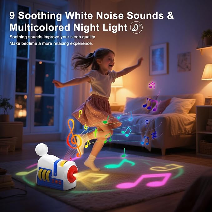 Kids Story Projector with 4 Science Cartridges, Bedtime Stories, Lullabies & Night Light, Storybook Player Machine, Educational Storytime Projector, Early Learning Toys Gift for Toddler Ages 3+