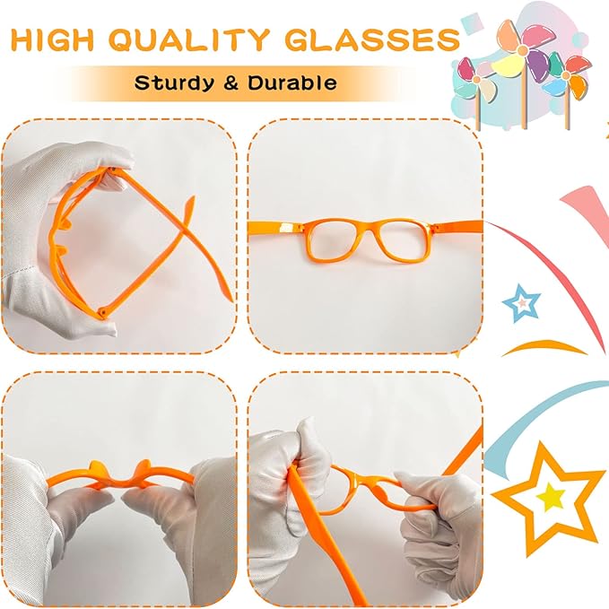Pibupibu 8/20 Packs Kids/Adult Frame Only No Lens Orange Glasses Party Favors Supplies