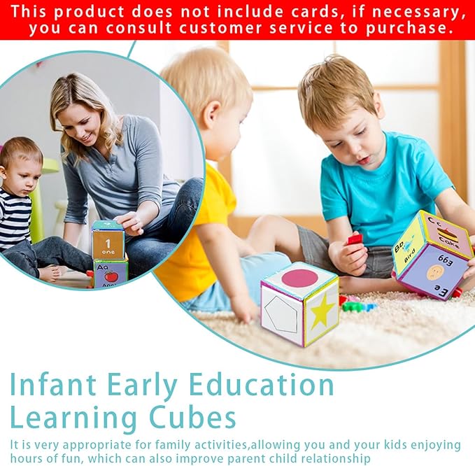 Learning Cubes Pocket Classroom DIY Education Playing Game Dices Teaching Stacking Blocks with 1Pcs Clear Pocket Playing Game Dices Soft Foam Cubes Learn