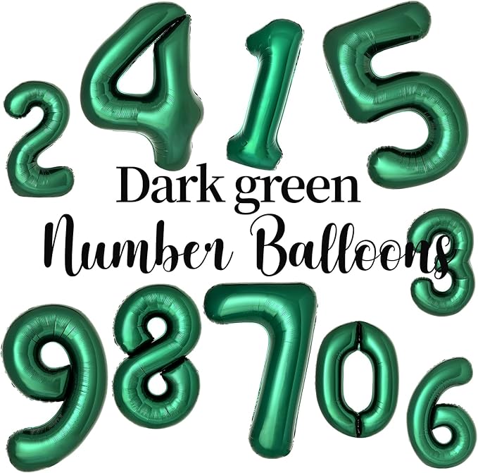 Dark Green Number 1 Balloons Large Emerald Green Number Balloons 40 Inch Jungle Safari Birthday Party Supplies Graduation Decorations Forest Green 1 Balloon