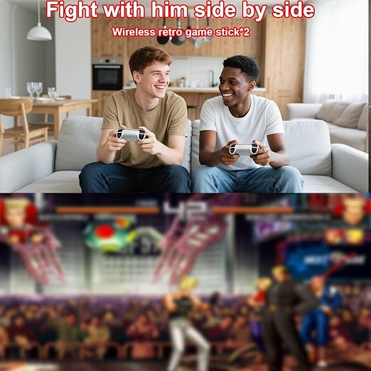 Retro Gaming Console, Game Stick,4K HDMI Output , 40,000+ Games and 23 Emulators, Dual 2.4G Wireless Controllers ,Plug and Retro Play Video Games for TV(64G)