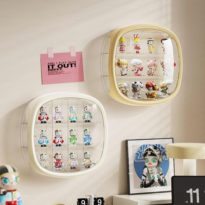 12box Wall-Mounted Clear Figure Display Case, 3Tiers Large Storage Organizer Box with Magnetic Door, Dustproof Showcase for Collectibles Action Figure