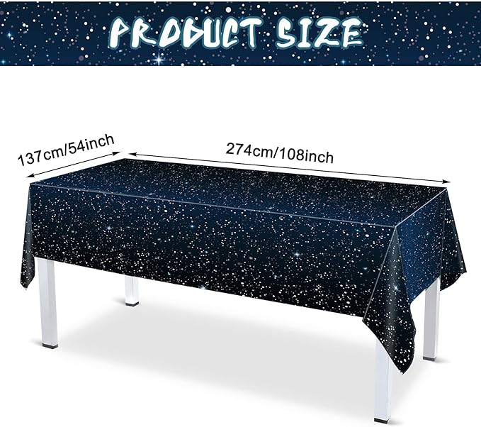 Tiamon 171 Pcs Galaxy Space Party Decoration Tableware Set Space Theme Birthday Decoration Galaxy Tablecloth Paper Plates Napkins, Birthday Banner for 24 Guests Party Supplies (Fresh Style)