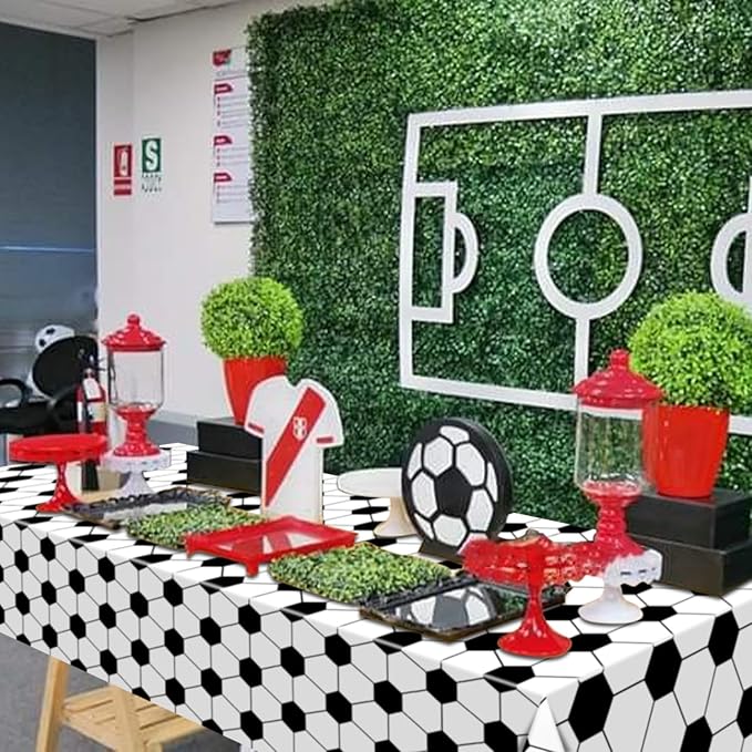 4 Pcs Sports Themed Party Tablecloths, Soccer Baseball Basketball Football Table Covers for Sports Themed Party Decorations Boys Birthday Party Supplies, 51 x 86 inches