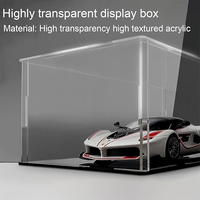 20 x 20 x 30cm Acrylic Clear Display Case Perspex Box Display Cabinets for Collectables, Assemble Countertop Dustproof Protection Showcase for Toys Models Action Figures