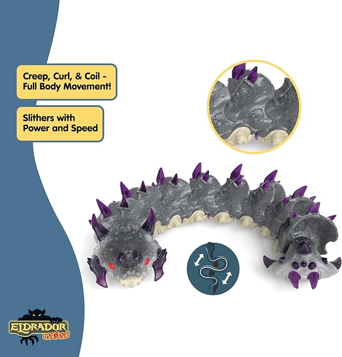 schleich Eldrador Creatures - 10” Shadow Worm Action Figure with Movable Body - Spiked Bug Monster Toy for Battle Fun - Large Beast Figurine for Imaginative Play for Boys and Girls - Kids 7+ | 70830