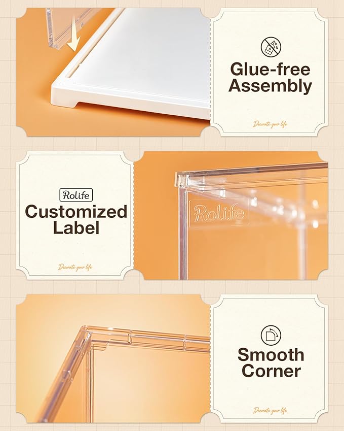 Rolife Dust Cover for DIY Miniature House, 9.8 x 9.8 x 12.2 Inches Clear Acrylic Display Case for Rolife Book Nook Kits, Transparent Protective Showcase for Collectibles & Action Figures