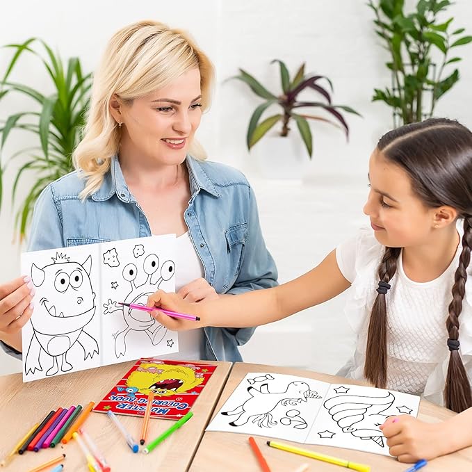 Omgouue 24PCS Small Coloring Books for Kids Ages 2-4,4-8,Birthday Party Favors Gifts Goodie Bags Stuffers Holiday Supplies Includes Unicorn Dinosaur Animal Mermaid
