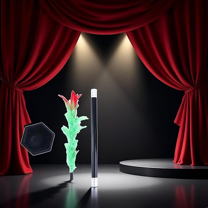A Suit of Stick to Rose Magic Tricks Magic Wand to Flower Easy Magic Tricks Funny Toys Show Performance Prop for Adults Teenagers Magician Magic Novelty and Gag Toys Kits and Accessories