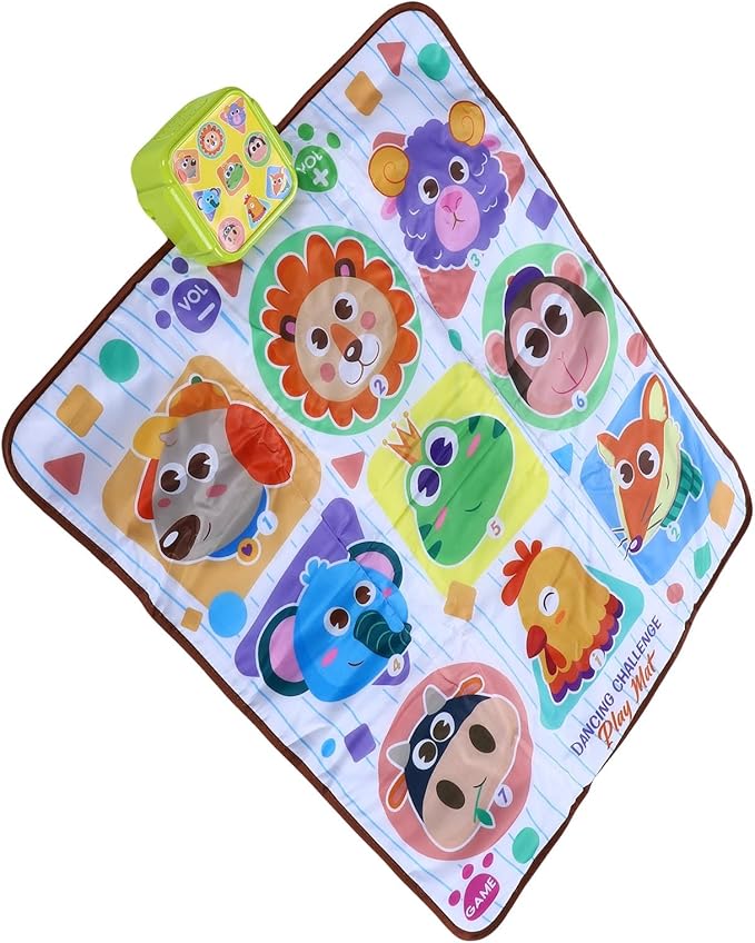 Dance Pad Electronic Light Up Music Mat with Anti Slip Bottom, Adjustable Difficulty Levels for Beginners and Adults, Interactive Foot Game for Kids 7+ Years Old 32.28x25.59in