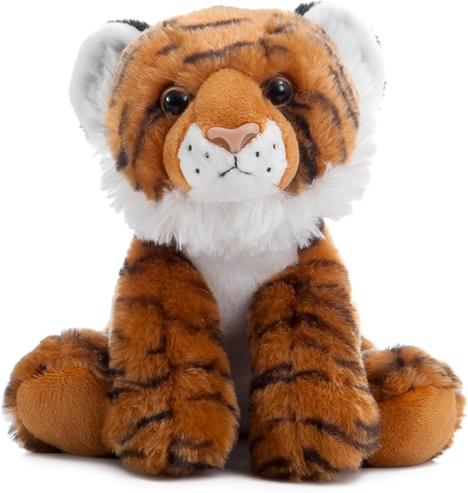 The Petting Zoo Tiger Stuffed Animal, Gifts for Kids, Wild Onez Zoo Animals, Tiger Plush Toy 9 inches