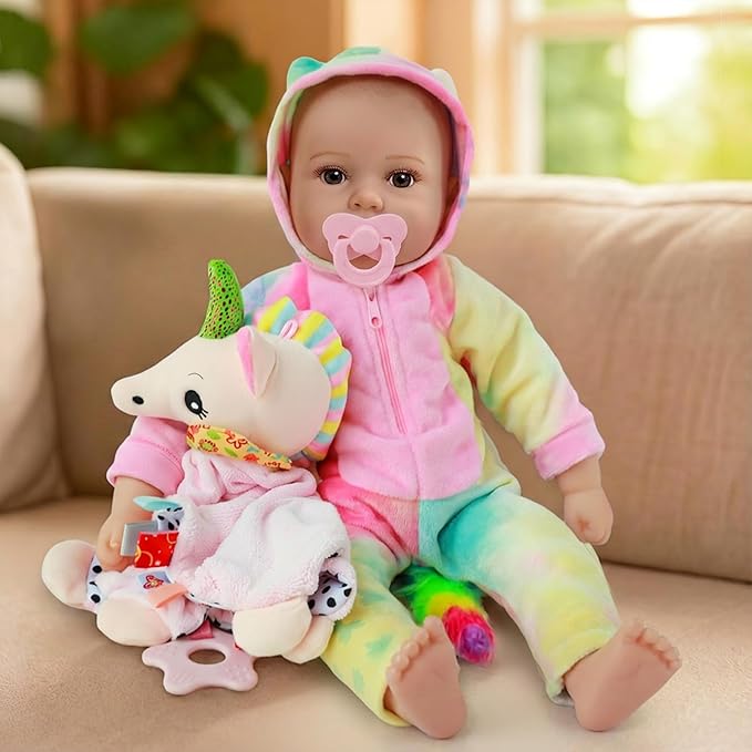 Lifelike Baby Dolls Girl, 18 inch Large Realistic Sweet Soft Body Baby Doll Real Life Baby Dolls Girl, with Accessories Gift for Kids Age 3 4 5 6 7 8+