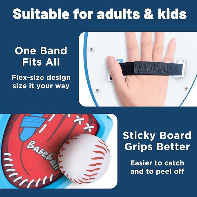 iPlay, iLearn Toddler Baseball Toy, Boy Toss Catching Ball Game Toy W/ 2 Gloves 6 Soft Balls, Sport Outdoor Yard Beach Play for Family Activities, Fun Birthday Gifts 3 4 5 6 7 8-12 Year Old Girl Kids