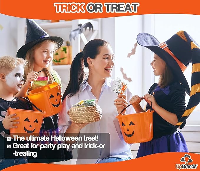 UpBrands 144 Halloween Party Favors for Kids – Spooky & Stretchy Mini Skeleton Toys for Trick-or-Treat Giveaways, Classroom Rewards and Bulk Party Supplies