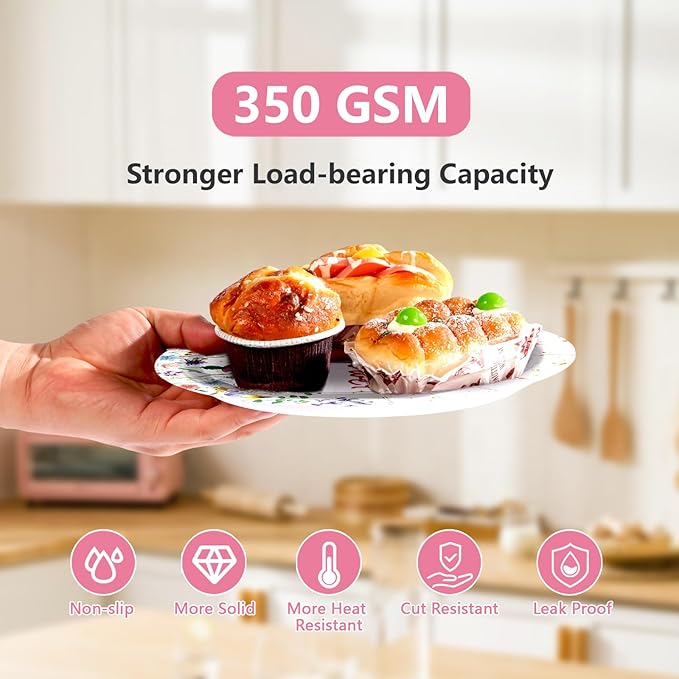 96Pcs Wildflower 2nd Birthday Decoration Our Little Wildflower Is Turning Two Plates and Napkins Spring Flowers Second Birthday Decorations for Girls Floral Two Years Old Bday Party Supplies Serves 24