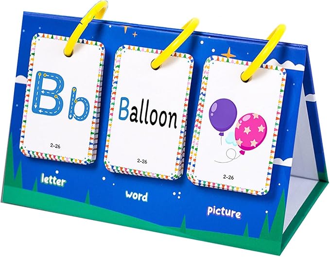 78Pcs Educational Flashcards Alphabets Vocabulary Learning Cards with Parent Interaction Guide for Preschool Educational Word Cards