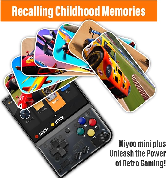 Miyoo Mini Plus 128G Retro Game Console, 3.5" HD Screen Portable Handheld Gaming System, Long Battery Life, Multi-Emulator Support for Classic Retro Games (Black 128G)