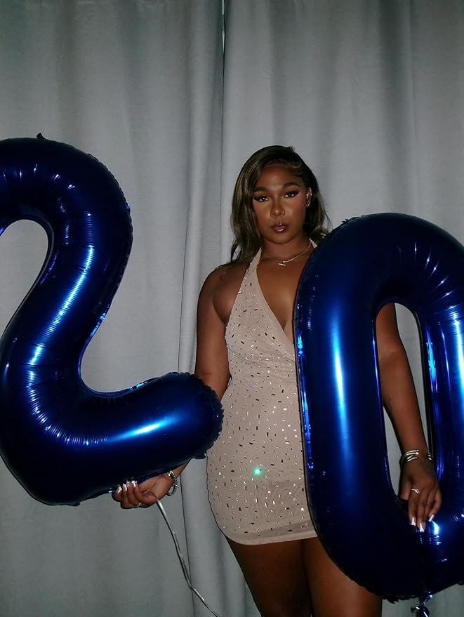 40 Inch Night Blue Number 5 Balloon, Giant 5 Number Balloons for 5th Birthday Decorations, Party Supplies for Baby Boy Girl, Night Blue Party Decor