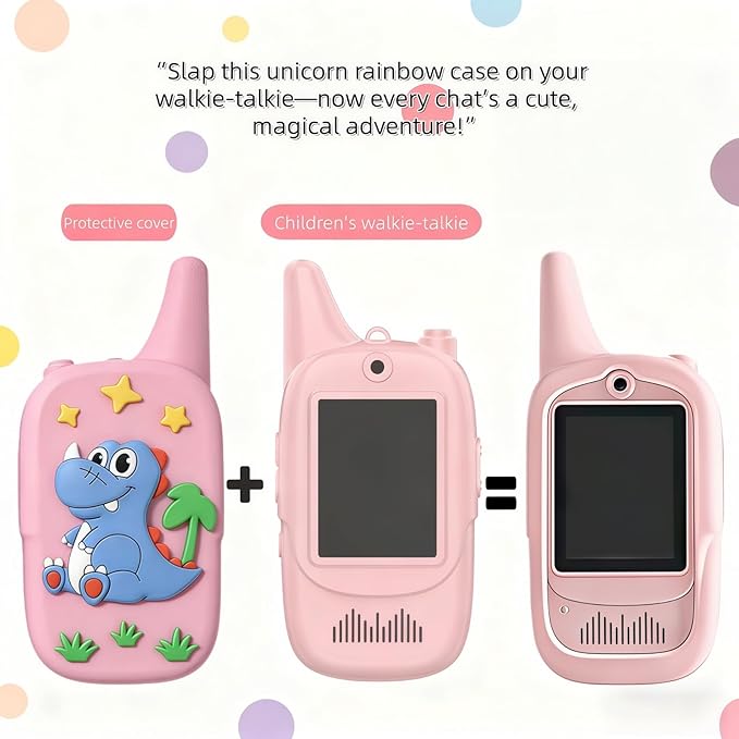 Kids Walkie Talkies 2 Pack - Rechargeable Walkie Talkies for Kids with Clear Sound, Long Range Indoor Outdoor Kids Walkie Talkies Toys for 3-12 Year Old Boys Girls, (Pink+Pink)