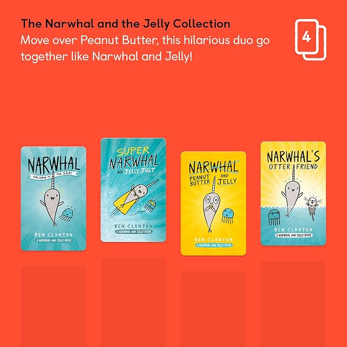 YOTO - The Narwhal & Jelly Collection by Ben Clanton – 8 Kids Audio Cards for Use with Player & Mini All-in-1 Audio Device, Screen-Free Listening with Fun Playtime Bedtime & Travel Stories, Ages 5+