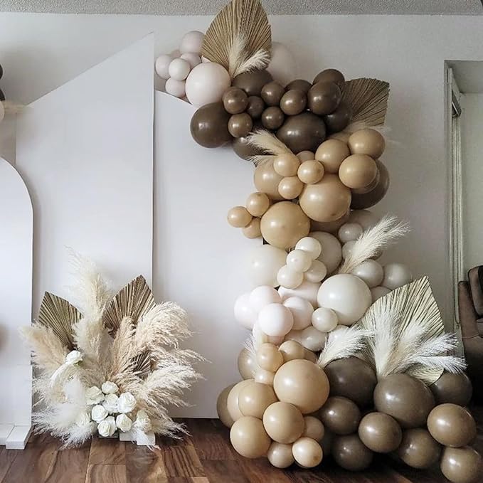 Neutral Balloon Arch Kit,Beige Nude Light Brown Tan Sand White Balloons for Boy Girl Bear Baby Shower Decorations Boho Wedding Bridal Engagement Anniversary Birthday Party Supplies