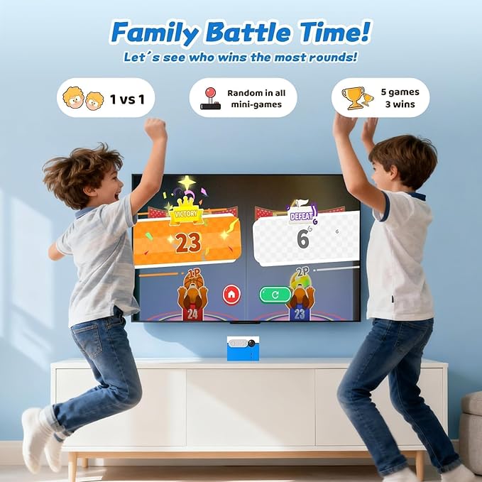 MotionX Active Game Console with 41 Motion Games for Kids & Family, AI Active Game Play System - No Subscription, Continuously Updated, Plug & Play, Great for Gaming Nights, Parties and Playdates