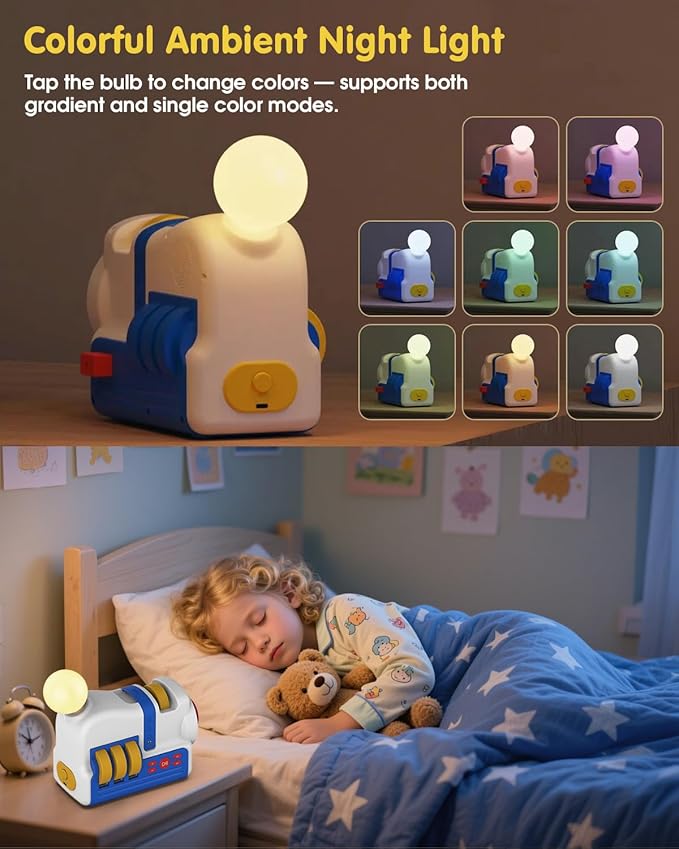 StoryBeam Projector Starter Set with 4 Story Cards, Built-in Audio Player, 9 Sleep Songs & Gradient Night Light, Gift Toy for Toddlers and Kids (Boys & Girls) Age 3+, Battery or USB Powered