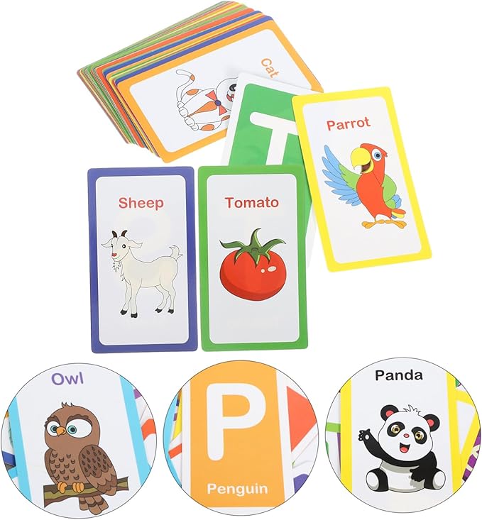 BESPORTBLE Learning Flash Cards Bright Alphabet Cognition for Early Education with Paper and Portable for Interaction