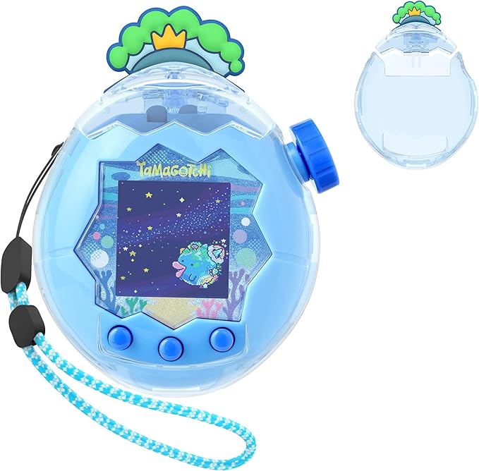 for Tamagotchi Paradise Clear Case and Replacement Lid Set, Ideal for DIY Fans, Collectors and Display, for Paradise Tamagotchi Accessories, with Lanyard (No Device/Film)