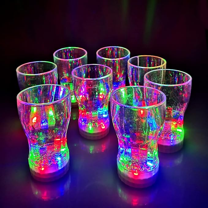 OceanWings 12 Pack Large Light Up Cup, LED Glow in The Dark Party Favor Supplies for New Years Eve Party Supplies, Birthday Halloween Thanksgiving Christmas Party Replaceable Battery