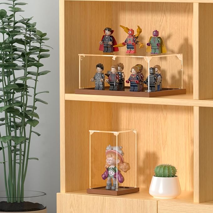 Acrylic Display Case for Lego Super Mario The Mighty Bowser 71411 Assemble Clear Acrylic Boxes for Display Action Figures Doll Hobby Toys, Wood Base (16 x 13 x 14 inches, 40 x 33 x 35 cm)