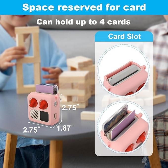TXEsign Silicone Case Cover for Yoto Mini (2024 Edition), Travel Carrying Case with Adjustable Shoulder Strap Protective Cover for Yoto Mini Player (Pink)