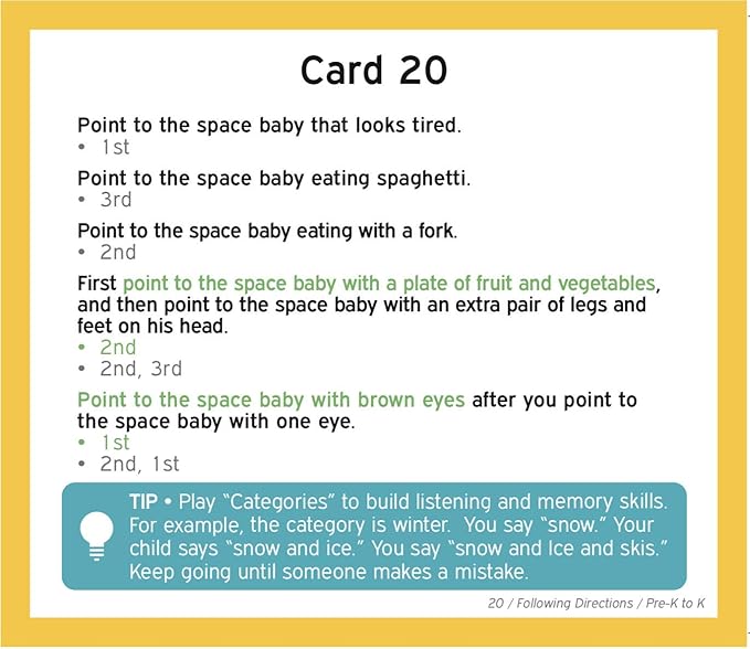 TestingMom.com Gifted Learning Flash Cards Following Directions for Pre-K to Kindergarten Educational Practice for CogAT, Iowa Test (ITBS), OLSAT, NYC Gifted and Talented, WPPSI, AABL