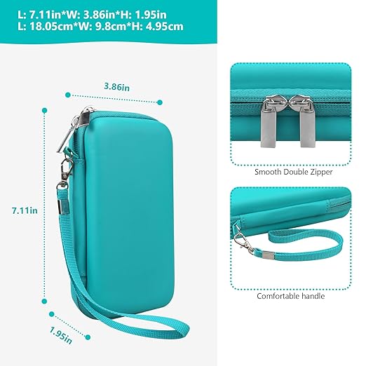 Supmay Carrying Case for GAMPLAE Handheld Game for Kids, 258 Retro Video Games Portable Gaming Player Storage Holder Travel Bag with Mesh Pocket for 3 Game Cards, Earphone,USB Cable, Green