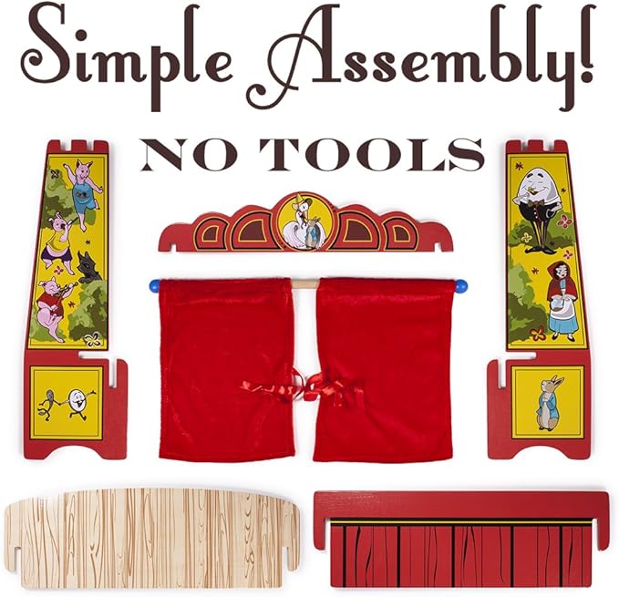 Imagination Generation Wooden Wonders Mother Goose's Tabletop Puppet Theater