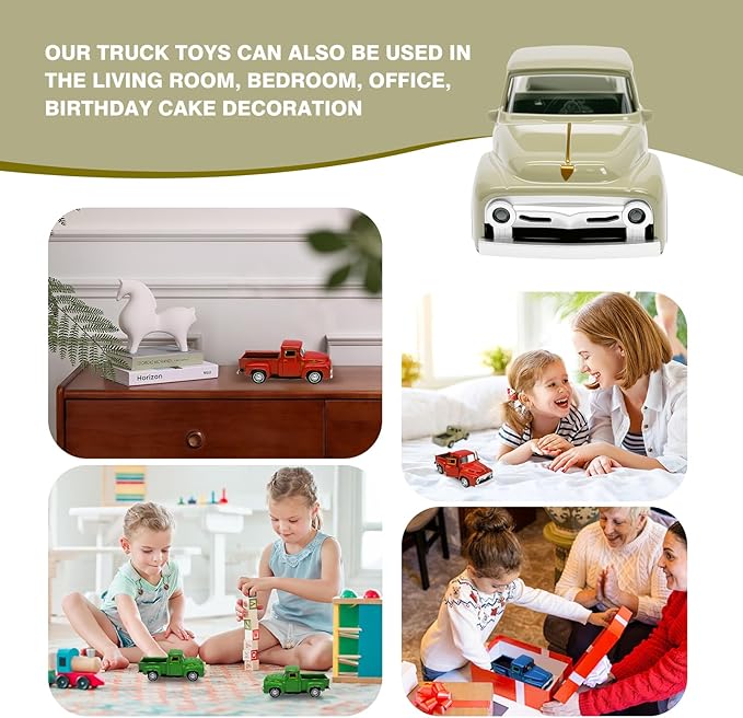 Little Beige Truck Toy for Toddlers 2 3 4 5 6 7 8 Year Old Boys Girls,1:32 Alloy Toddlers Car Toy Driveable,Car Door Can Open,Toy Trucks for Kids Easter Christmas Birthday Gifts