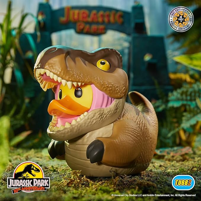 TUBBZ First Edition T-Rex Collectible Vinyl Rubber Duck Figure - Official Jurassic Park Merchandise - Sci-Fi TV, Movies & Video Games