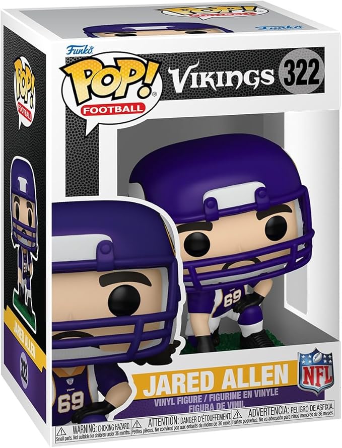 Funko Pop! NFL: Legends - Jared Allen - Vikings - Collectable Vinyl Figure - Gift Idea - Official Merchandise - Toys for Kids & Adults - Sports Fans - Model Figure for Collectors and Display