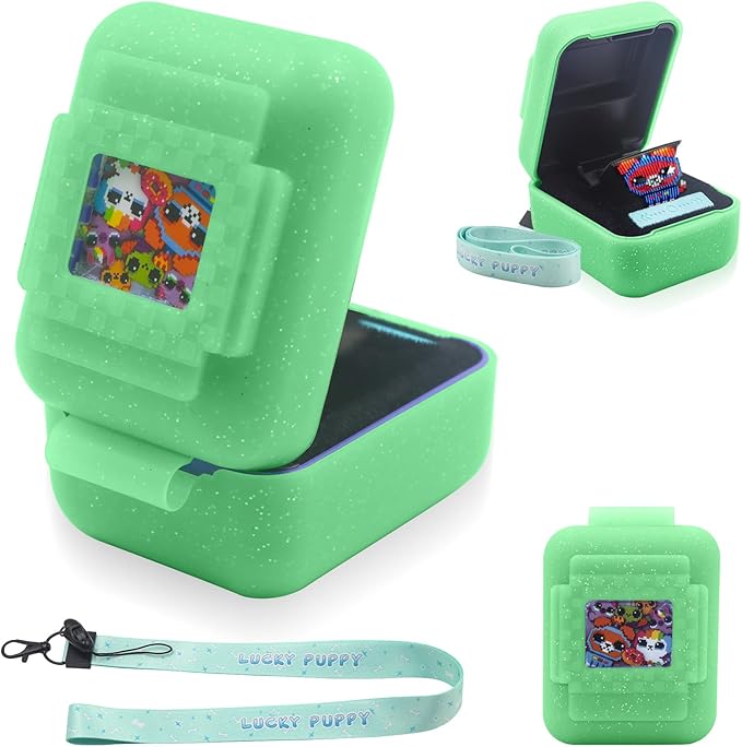 Silicone Cover Case for Bitzee Interactive Toy Digital Pet,Cases with Lanyard,Protective Case Holder Skin for Bitzee Virtual Electronic Pets for Girls & Boys (Green)