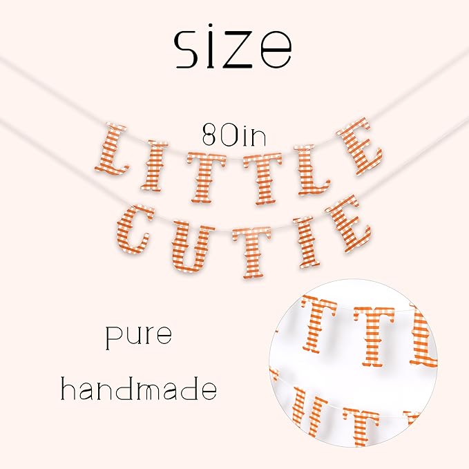 Little Cutie Banner - Citrus Themed Baby Shower Decorations,Orange Little Cutie Is On The Way Bunting Banner Gender Reveal Girl Or Boy Baby Shower Party Supplies