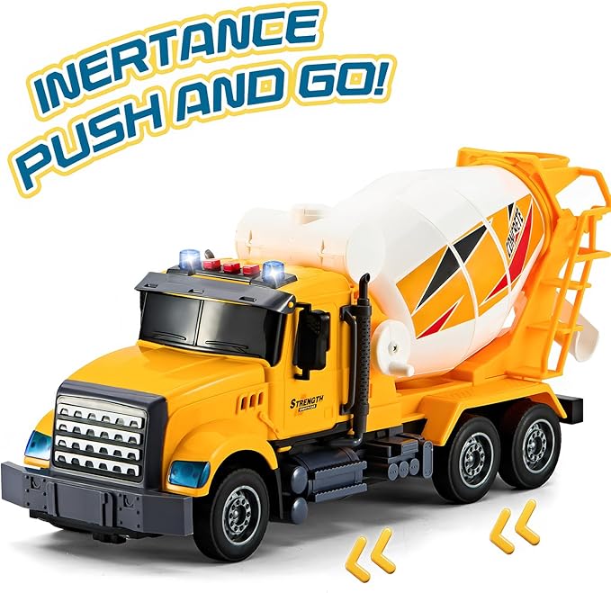 Large Cement Mixer Truck,Toys for 3 4 5 6 7 8 Year Old Boys, Lights and Sounds Truck Vehicles Toy for Kids Childs Toddlers Christmas Birthday Gift