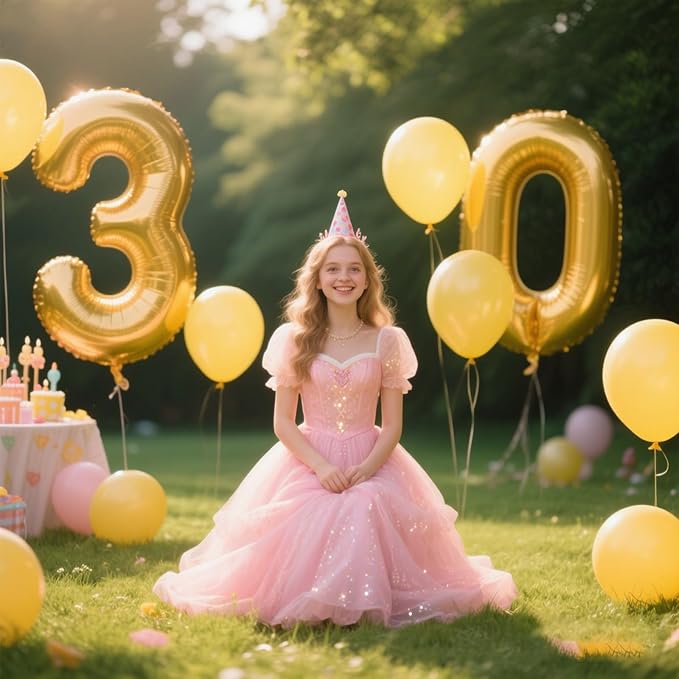 40 Inch Gold Balloon Number 30 Balloon,Jumbo Mylar Foil Helium Balloon for 30 Birthday Digital Balloons for Birthday Party,Wedding Anniversary Party Decorations