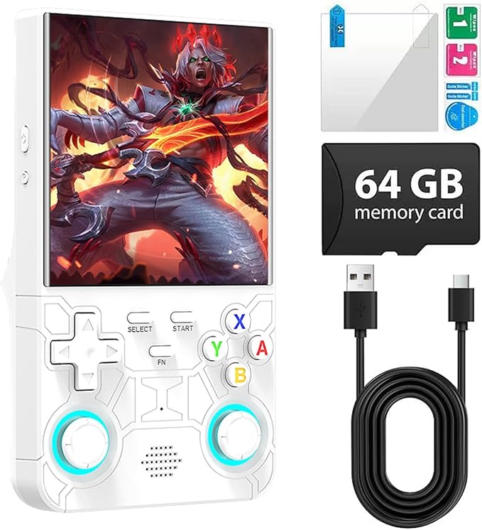 R36 Ultra Retro Handheld Game Console, 4.0-Inch 720x720 IPS Large Screen, Preloaded 20,000+ Classic Games, Linux Open Source with WiFi for Multiplayer, Portable Travel Game System, Kids & Adults Gift