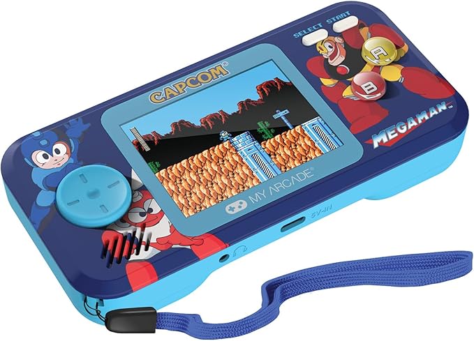 My Arcade Megaman Pocket Player Pro: Arcade Classics Capcom Video Game Console, 6 Games in 1, Birthday Gifts, Collectible