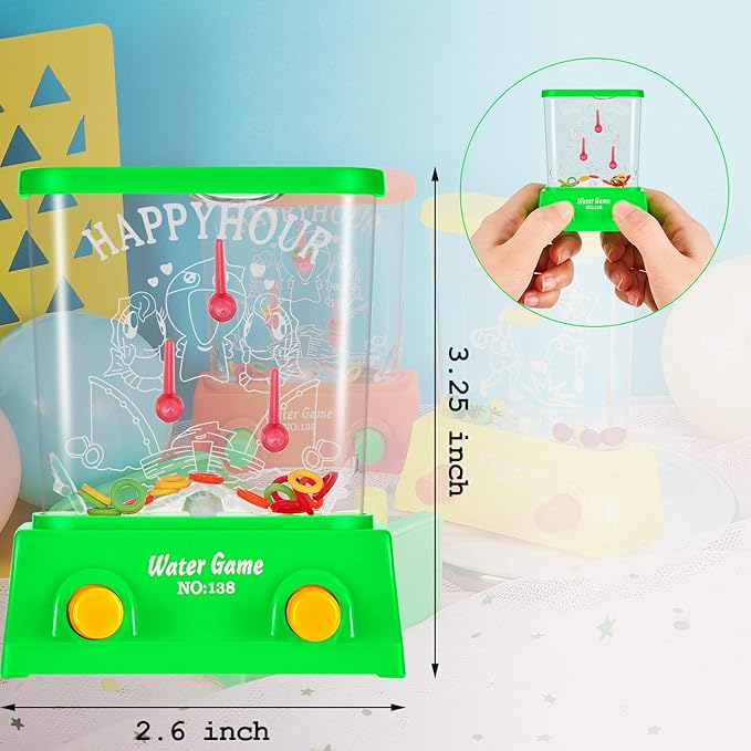 Lewtemi 100 Pcs Water Ring Toss Handheld Game Bulk Retro Pastime Games Handheld Toys Party Favor Basketball Fun Gift, Without Water