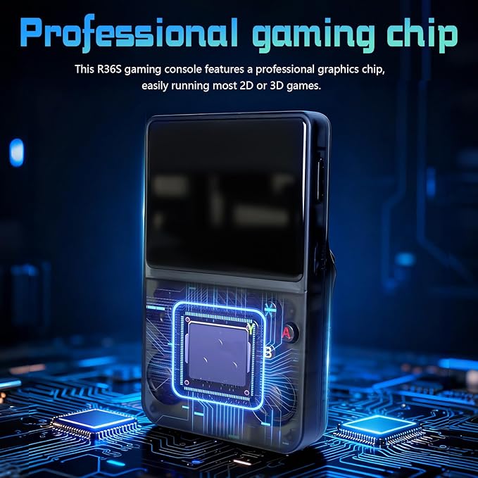 R36S Handheld Game Console Retro Gaming Console Portable Handheld Retro Game Console Preloaded with Built-in Games Handheld Emulator Console (64, GB)