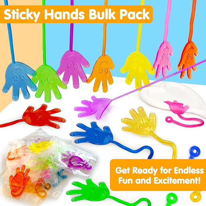 20Pack Sticky Hands Party Favors for Kids Easter Egg Fillers Basket Goodie Bag Pinata Stuffers Students Prizes Birthday Bulk Toys