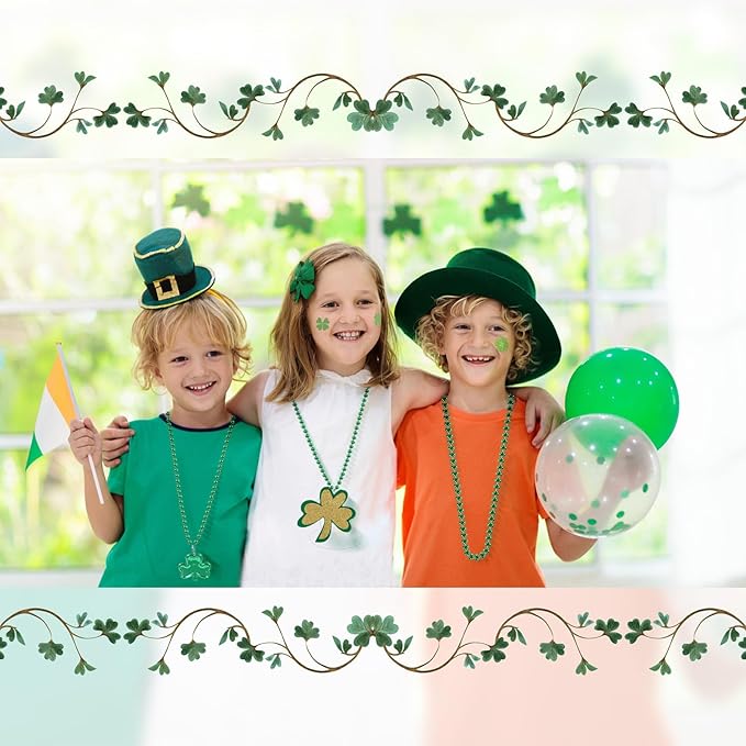 Ansoufien 48 PCS St. Patrick's Day Accessories & Irish Party Supplies - 6 Headbands, 12 Glasses, 6 Necklaces, 12 Wristbands, 12 Sheets (33 Patterns) Tattoos - Shamrock Dress Up