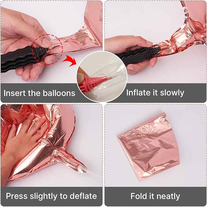 PartyWoo Rose Gold Foil Balloons 6pcs 32 Inch Large Round Foil Big Giant 4D Jumbo Inflatable Mirror Ball Mylar Balloons for Baby Shower Floral Birthday Wedding Bachelorette Party Decorations