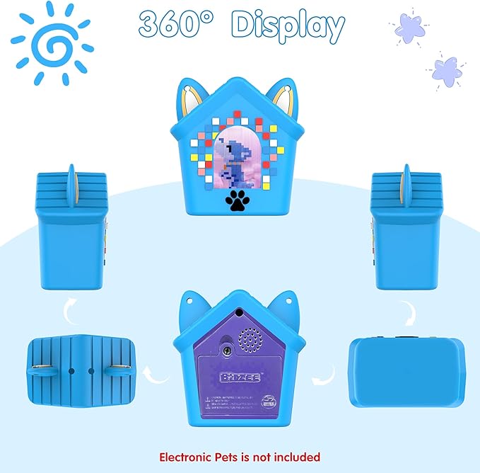 Silicone Case for Bitzee Doghouse Interactive Digital Pet, Shockproof Protective Cover for Doghouse Bitzee Virtual Electronic Pets Accessories with Lanyard (Blue)